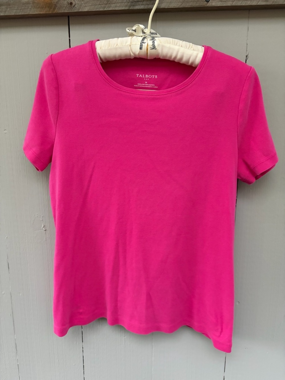 Talbots Women’s Short Sleeve Crewneck Top - Hot Pink